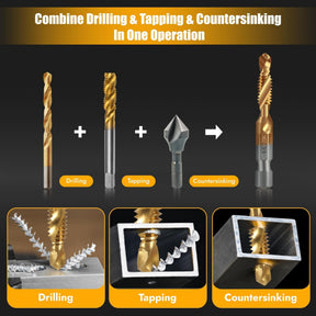 SpiralPro – 3-In-1 Spiral Tap Hex Shank Drill Bit Set