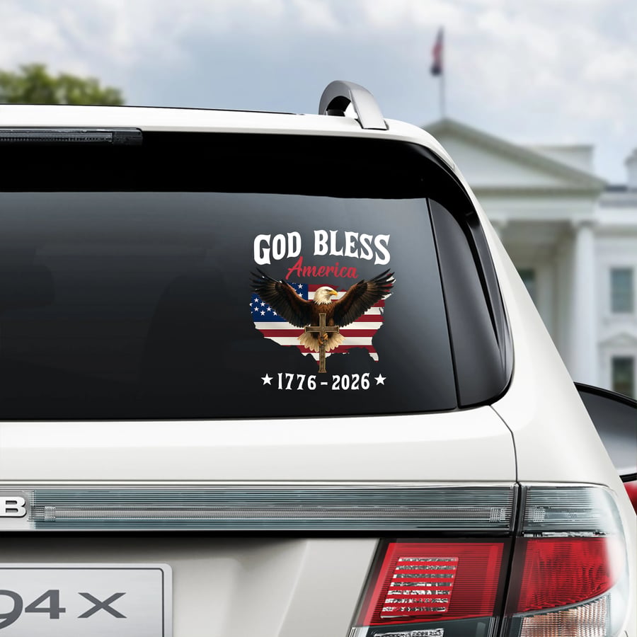 LibertyFlight – God Bless America Eagle Window Sticker