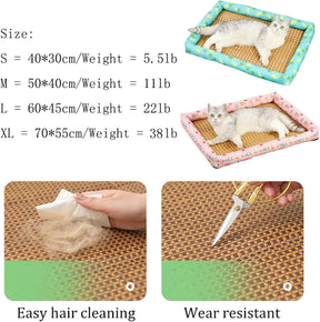 CoolNest – Breathable Rattan Cooling Pet Bed