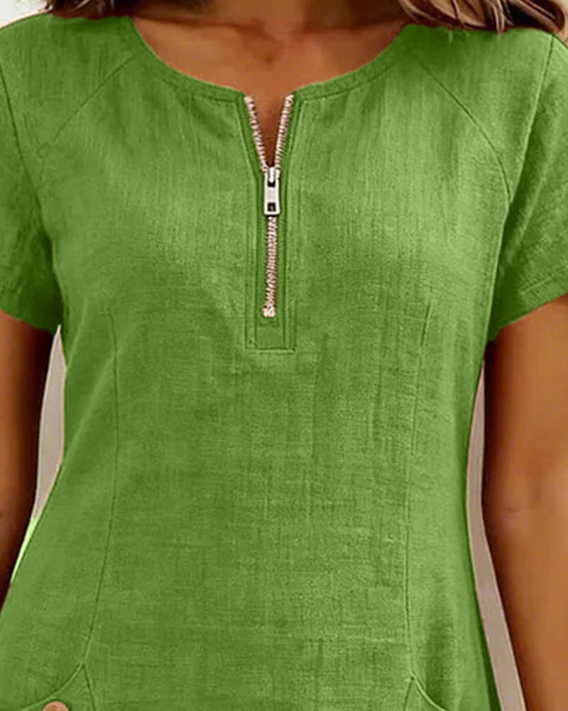 UrbanBreeze Zip – Everyday Cotton-Line Dress