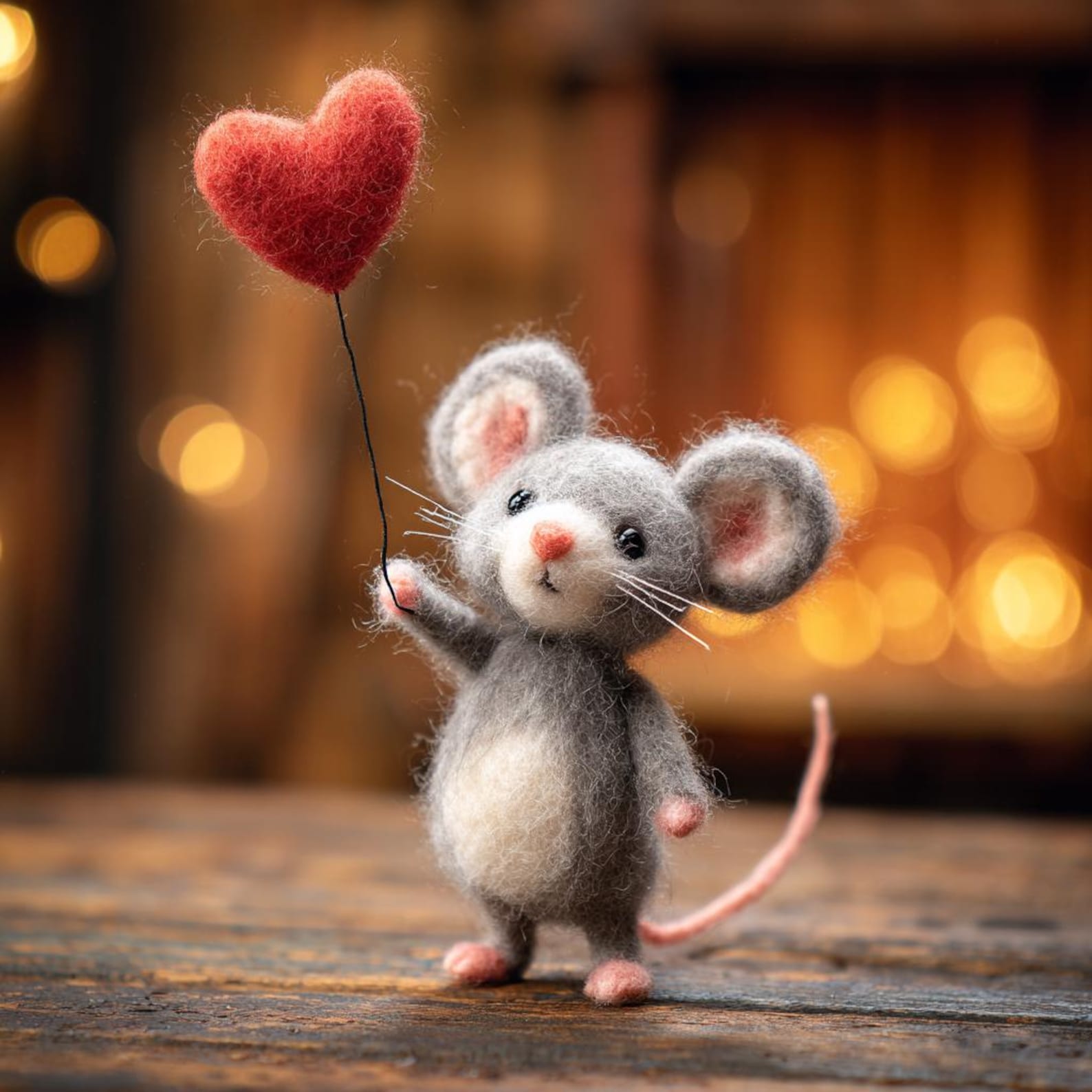 Needle Felted Mouse | Valentine's Day Gift💖