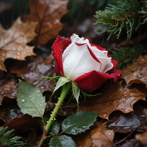 RoseLuxe – Rare Twin Red White Rose Flower Seeds