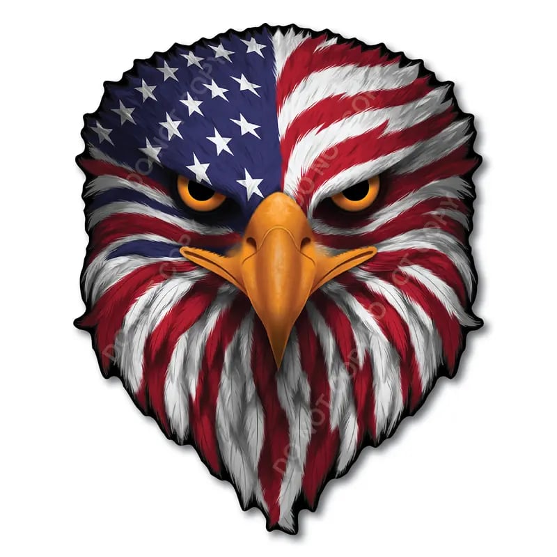 BoldEagle – Reflective Patriotic USA Flag Sticker