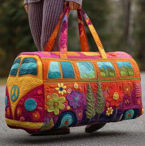 FloraVoyage – Quilted Floral Travel Duffel Bag