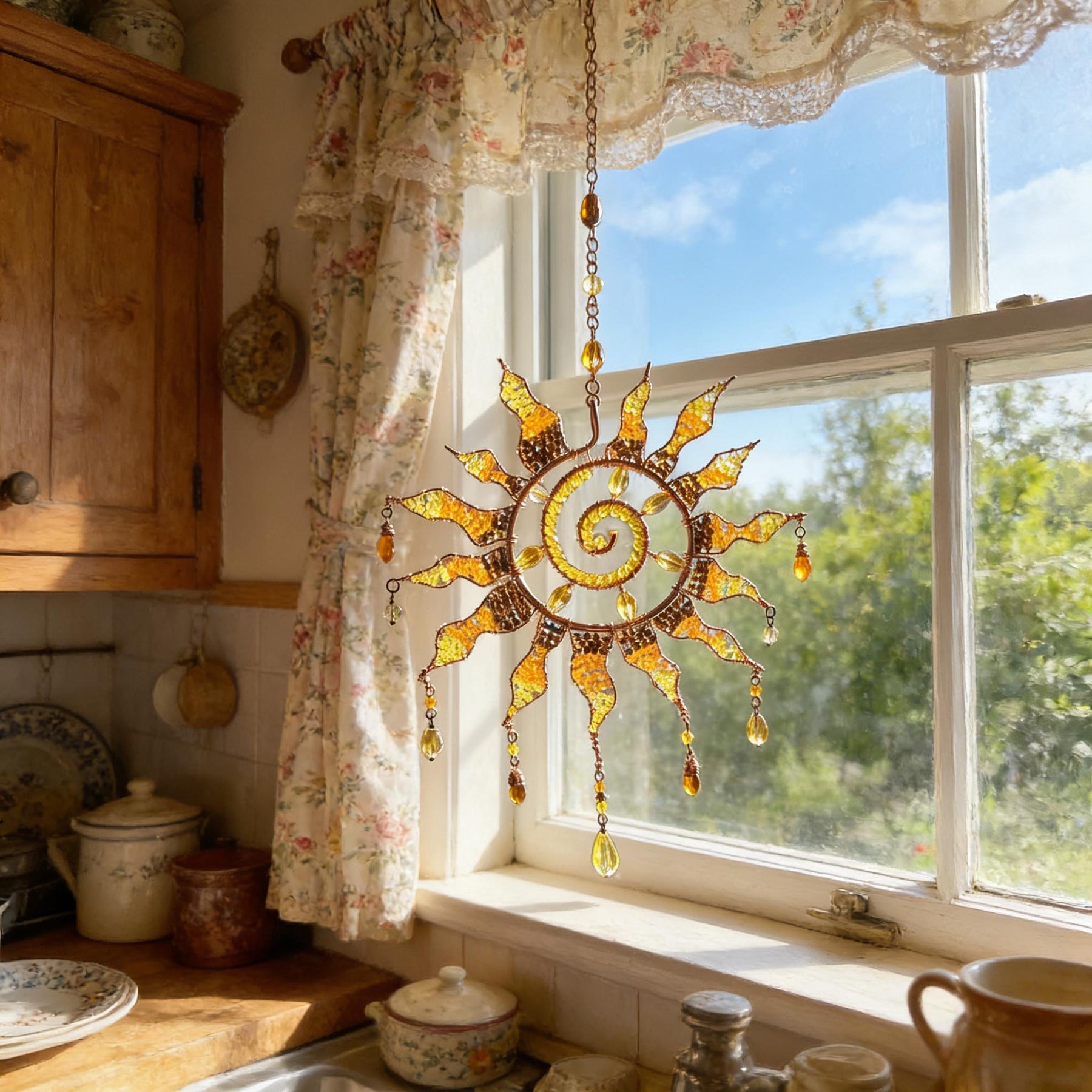HarmoniGlow – Handmade Sun Crystal Ornament