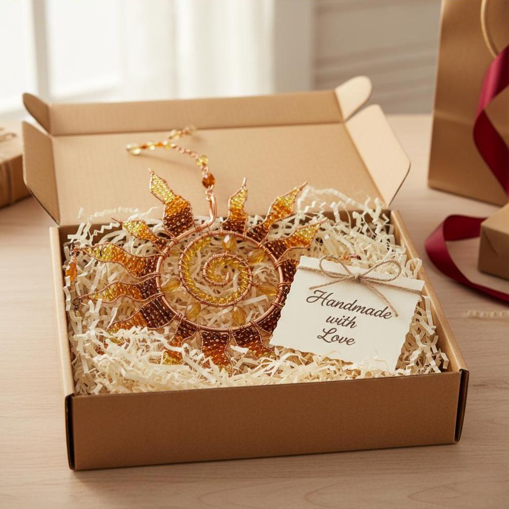 HarmoniGlow – Handmade Sun Crystal Ornament