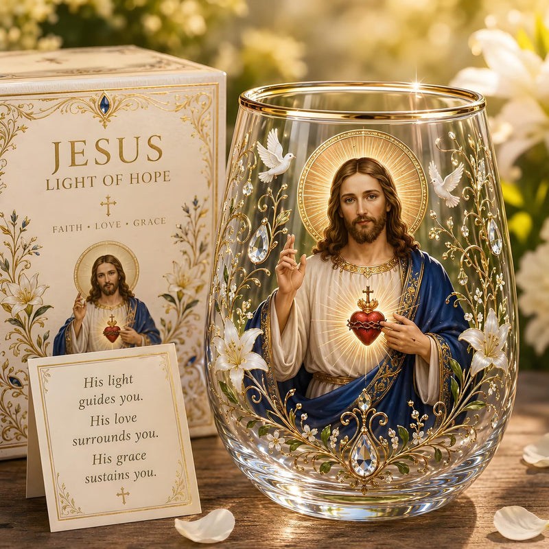 DivineSip – Sacred Heart of Jesus Glass Cup