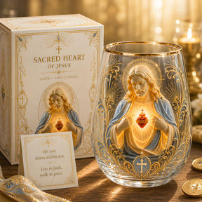 DivineSip – Sacred Heart of Jesus Glass Cup