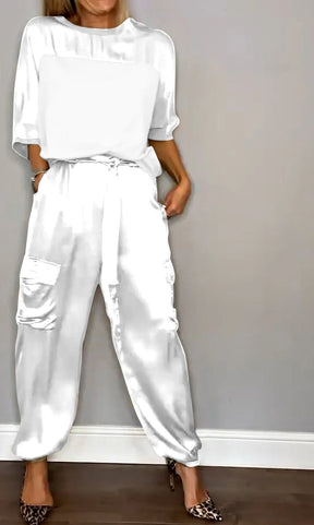 EleganceFlow Set – Chic Satin Co-Ord