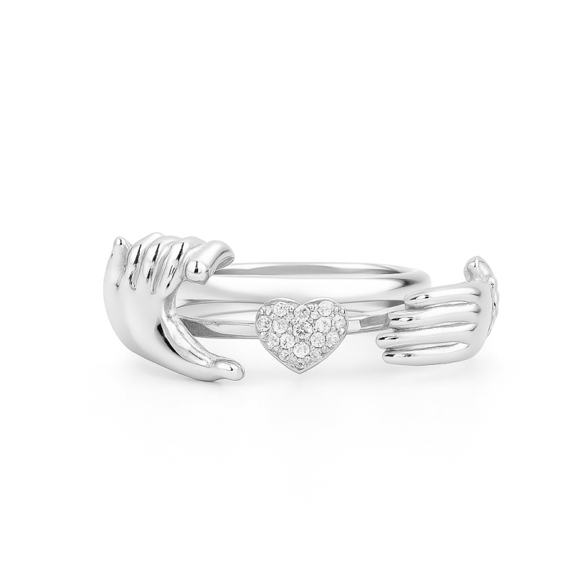 HeartLoom – Clasped Hands Heart Ring for Women