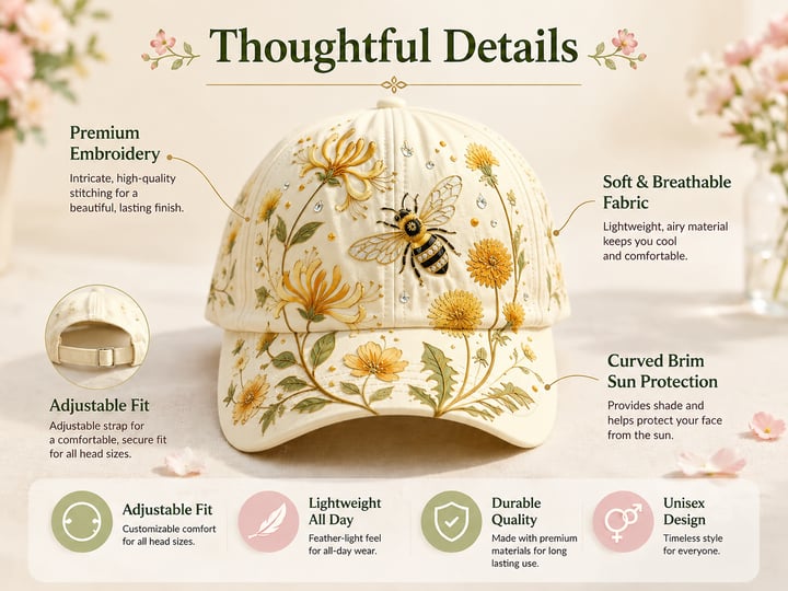 FloraBee – Aesthetic Garden Cap
