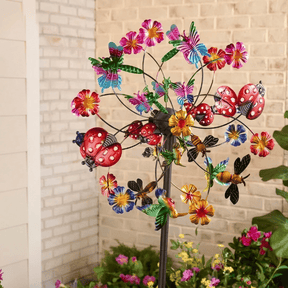 ☀️🌀Outdoors Wind Spinners with Decorative Flowers🌸(Includes bracket)