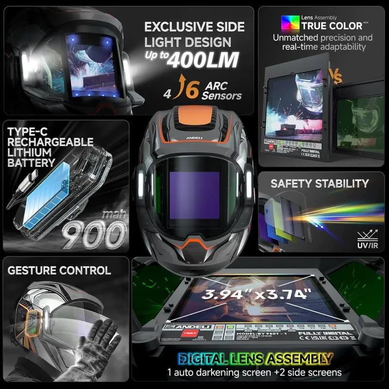 WeldVision Elite – 6 Sensor Smart Helmet