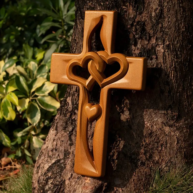 HeartFaith – Intertwined Heart Wooden Cross