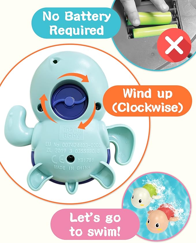 TinyTide - Interactive Turtle Bath Toy Set