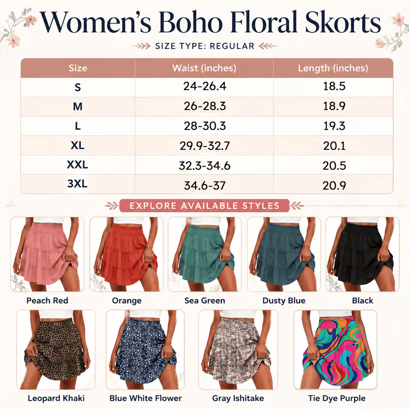 LunaFlair – Tiered Boho Skort