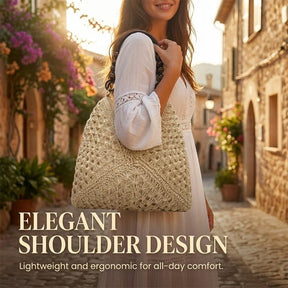 PalmAura - Straw Shoulder Bag