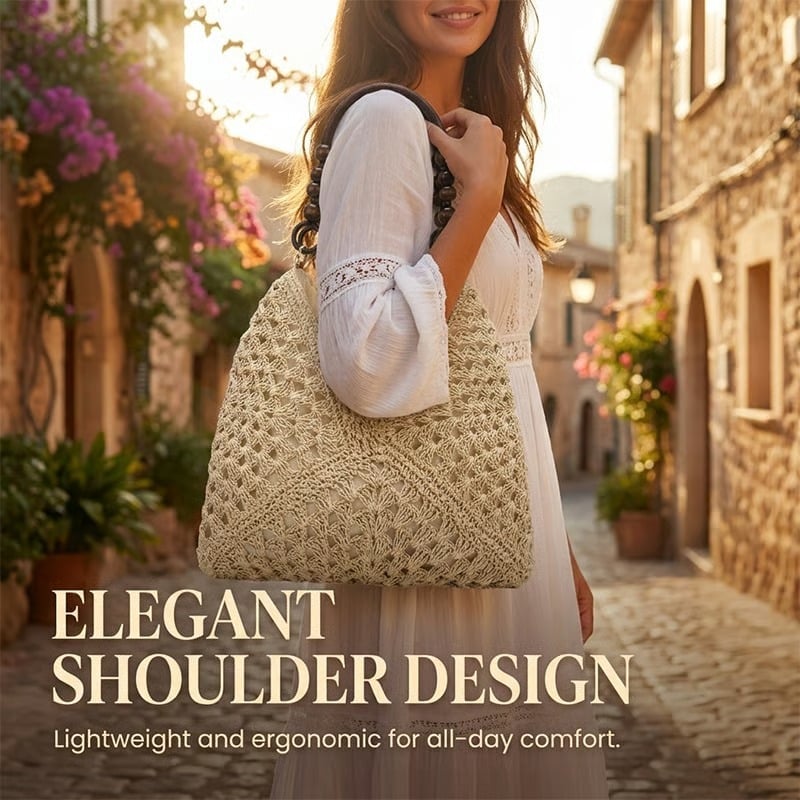 PalmAura - Straw Shoulder Bag