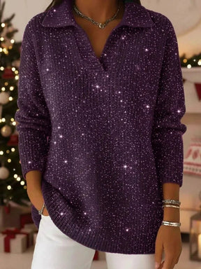 SparkleMuse – Loose Shiny Party Sweater Top