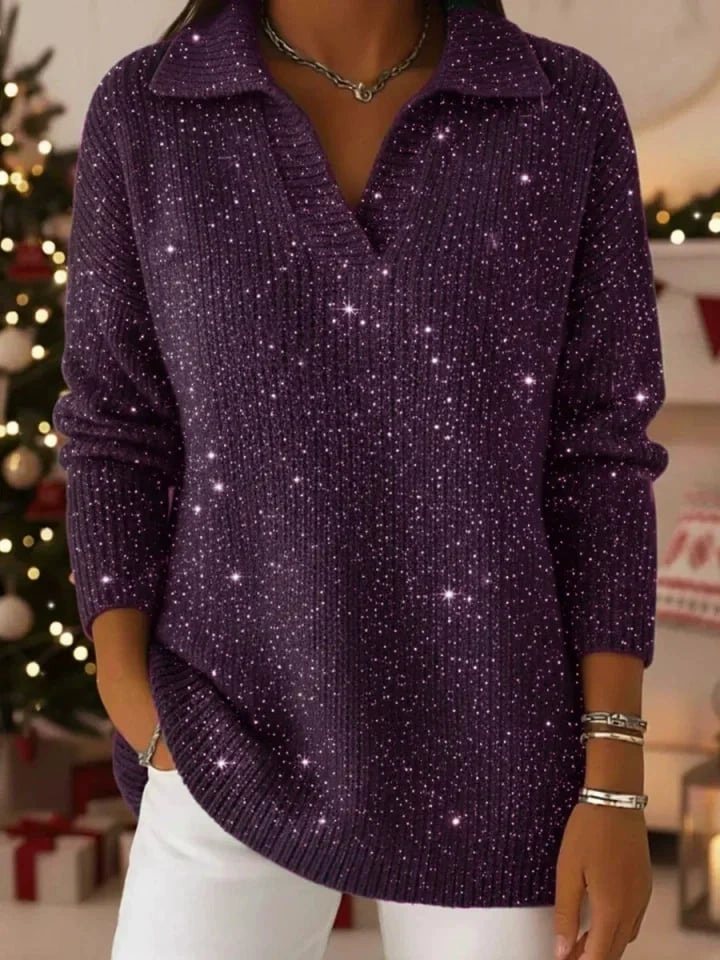 SparkleMuse – Loose Shiny Party Sweater Top