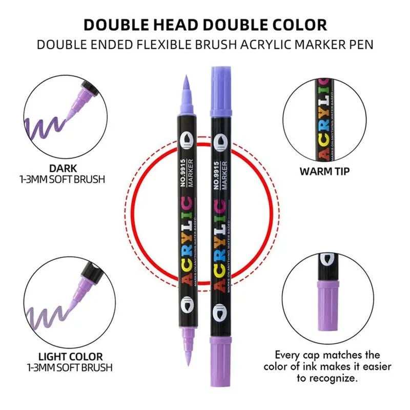 ColorCraft - Dual Tip Acrylic Marker for Precision Art