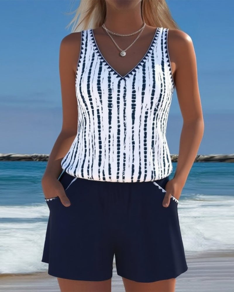 CoastalEase Tankini – Vacation Swimwear