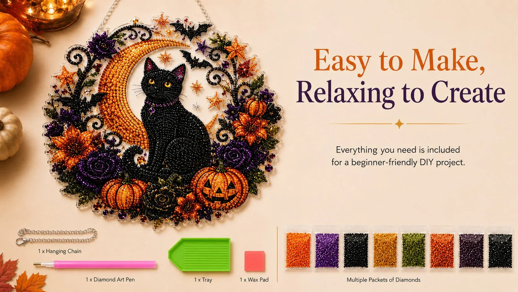 MystiCat – Sparkling Halloween Hanging Kit