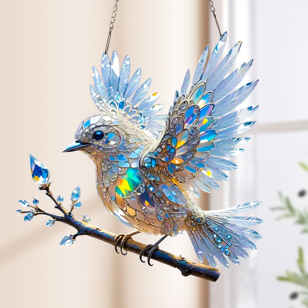 BlueWing Harmony – Double-Sided Acrylic Bird