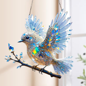 BlueWing Harmony – Double-Sided Acrylic Bird