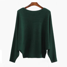 CozyWave – Women’s Boat Neck Bat Sleeve Knitted Sweater