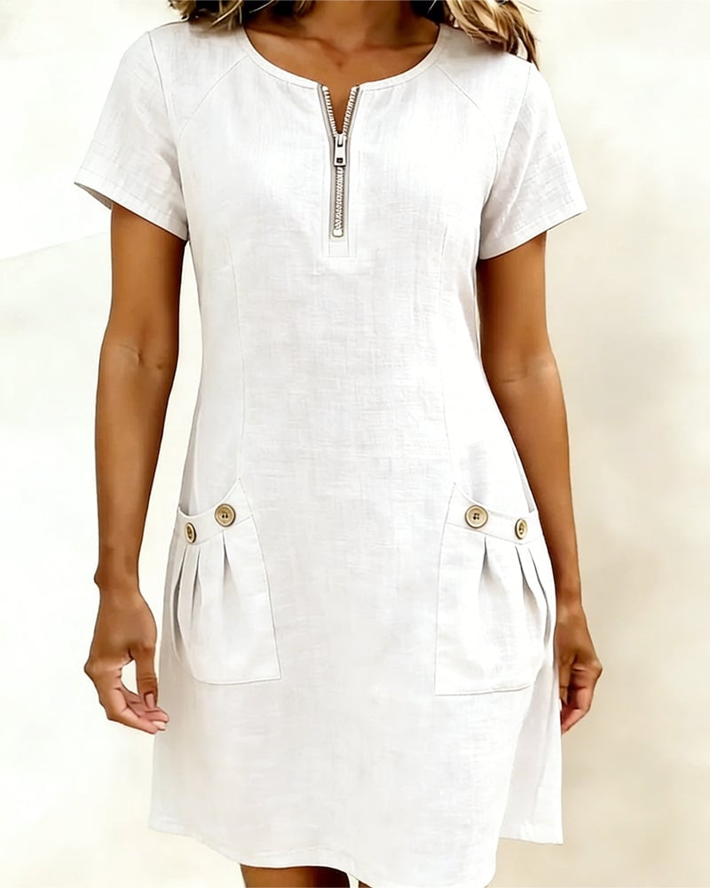 UrbanBreeze Zip – Everyday Cotton-Line Dress