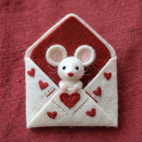 Needle Felted Mouse | Valentine's Day Gift💖
