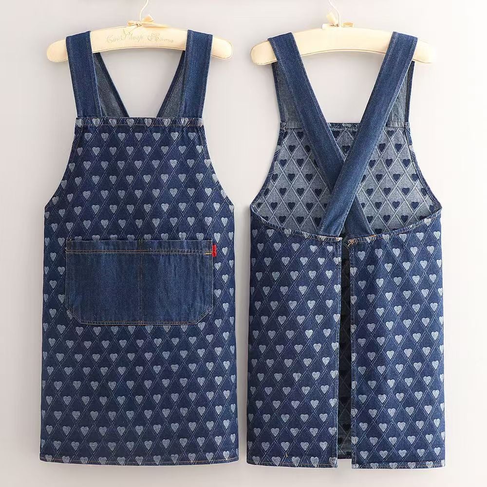 ApronMuse - Premium Soft Denim Cross-Back Apron