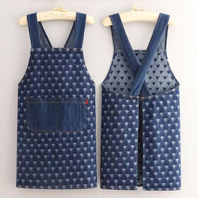 ApronMuse - Premium Soft Denim Cross-Back Apron