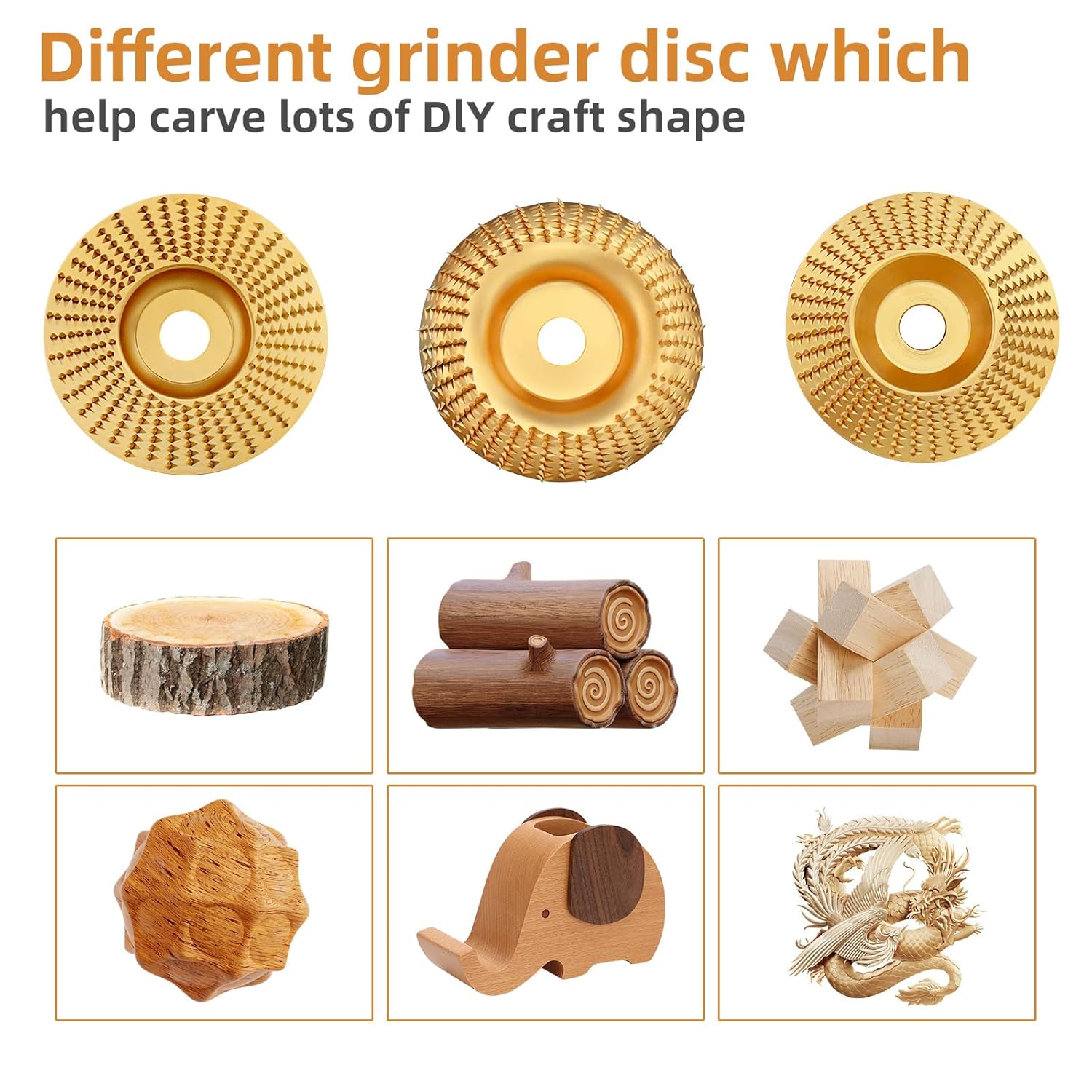 GrindCraft – 3-Piece Wood Shaping Disc Kit