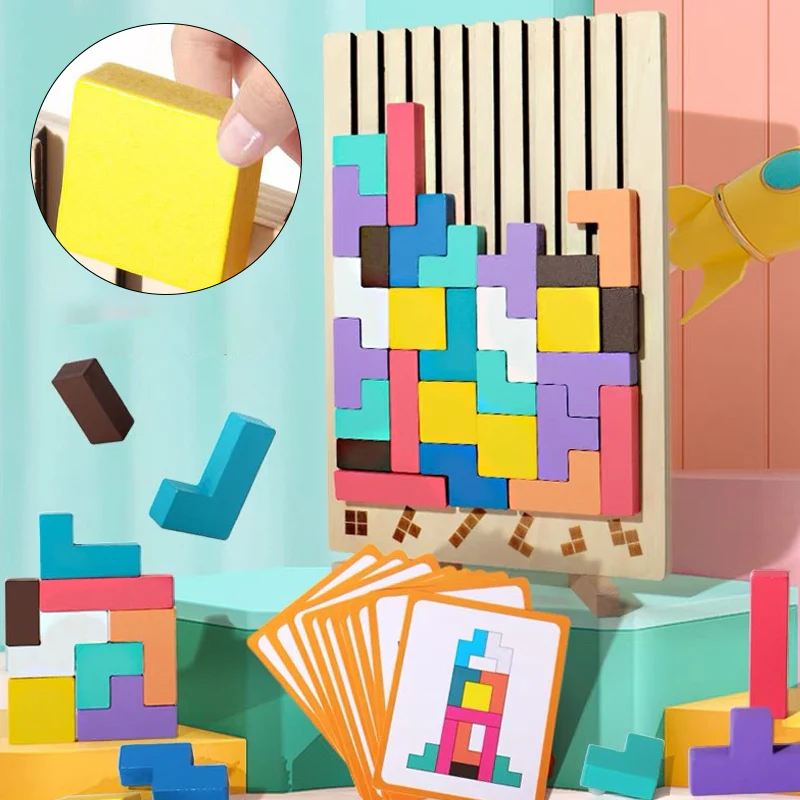 TetraMind – Montessori Wooden Puzzle Set