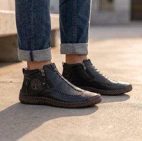 Hudson — Hand-Stitched Leather Ankle Boots