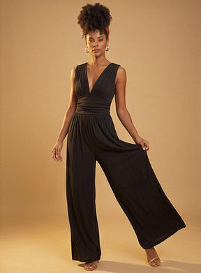 Charity™ – Chic Sleeveless Wide-Leg Jumpsuit
