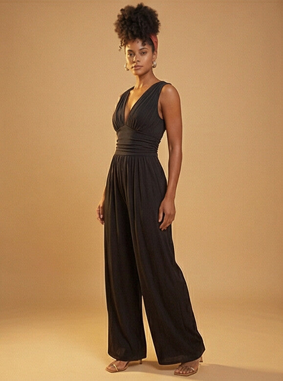 Charity™ – Chic Sleeveless Wide-Leg Jumpsuit