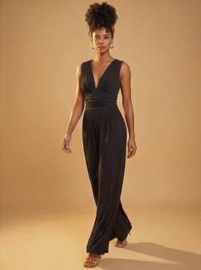 Charity™ – Chic Sleeveless Wide-Leg Jumpsuit