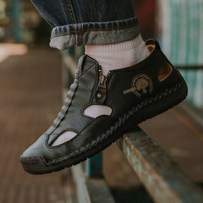 ZipStride — Hand-Stitched Leather Sandal with Ventilation