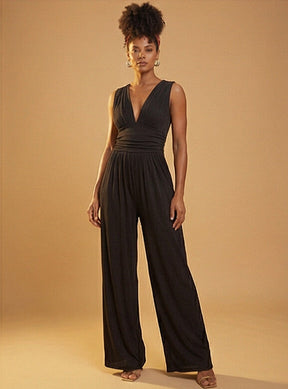 Charity™ – Chic Sleeveless Wide-Leg Jumpsuit