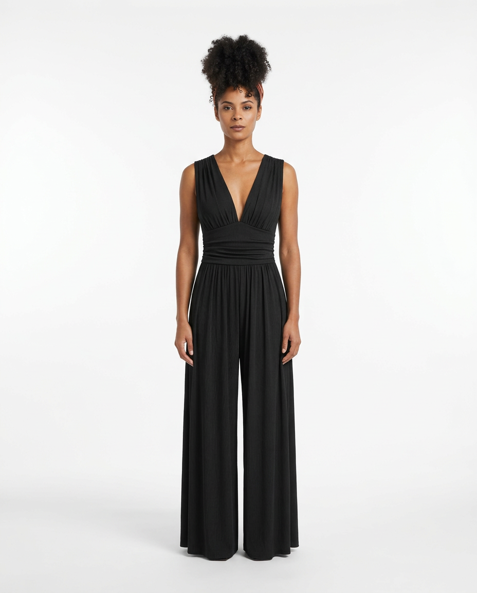 Charity™ – Chic Sleeveless Wide-Leg Jumpsuit