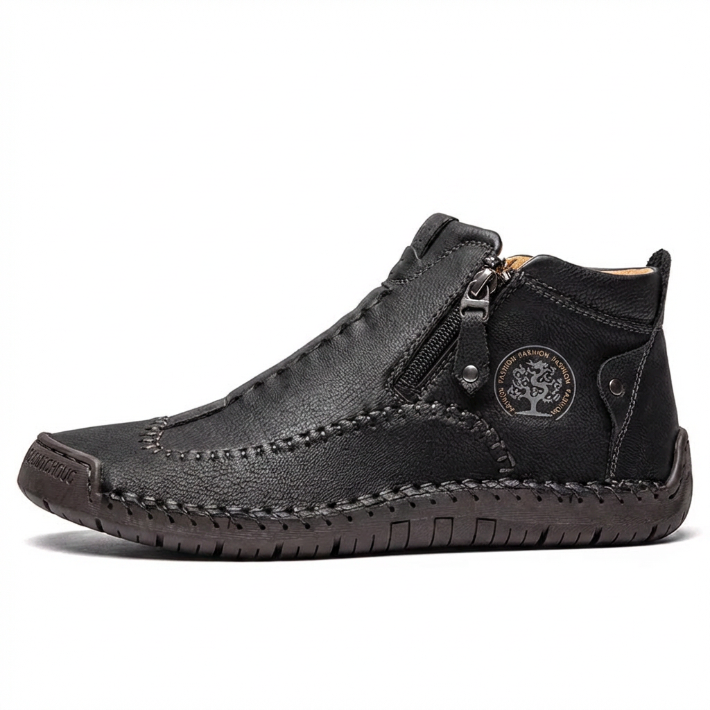 Hudson — Hand-Stitched Leather Ankle Boots