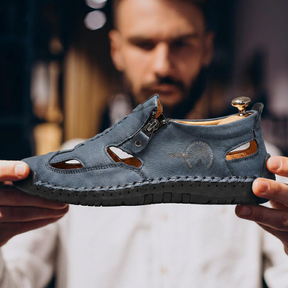 ZipStride — Hand-Stitched Leather Sandal with Ventilation