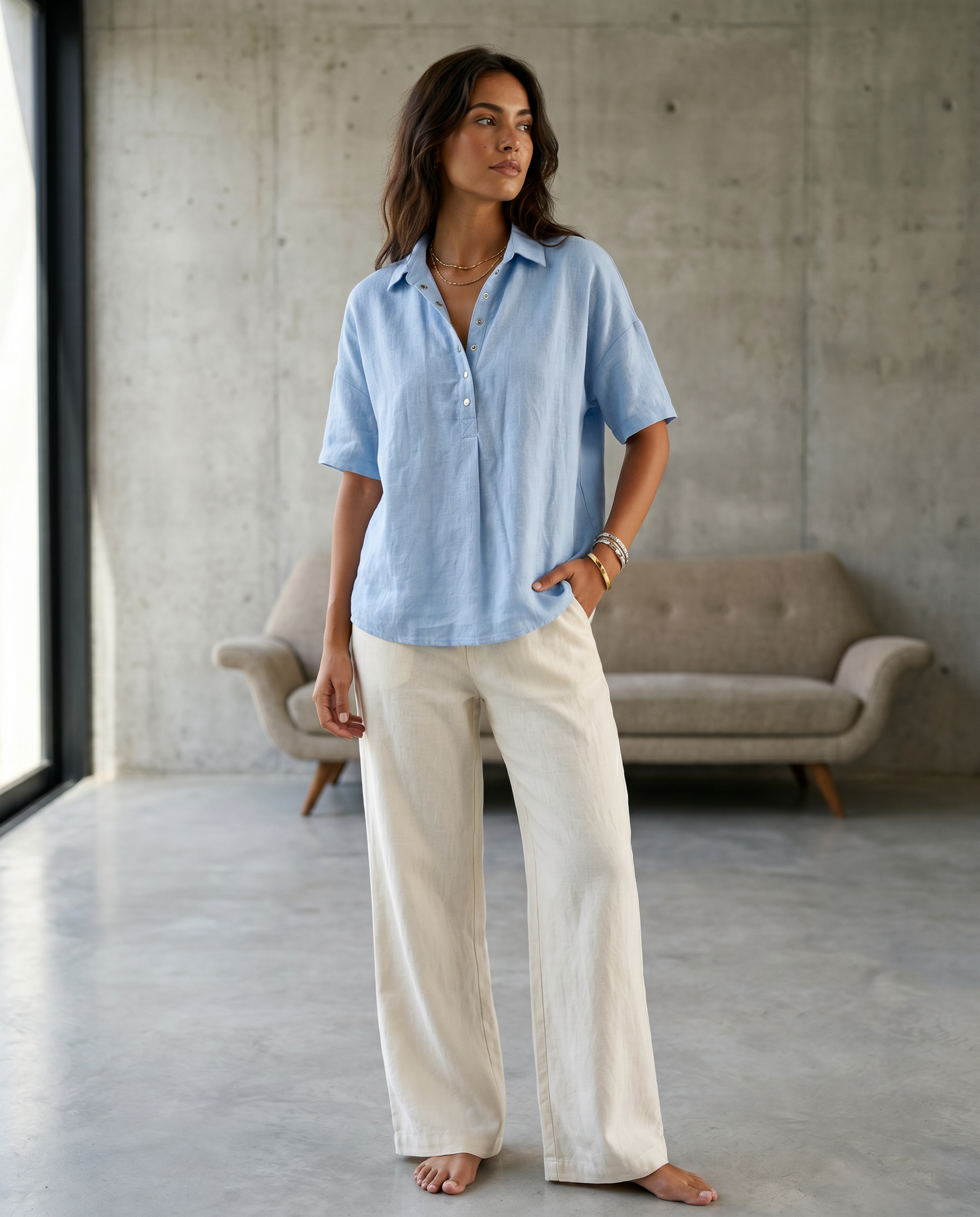 Malin — Linen Relaxed Fit Shirt with Classic Collar