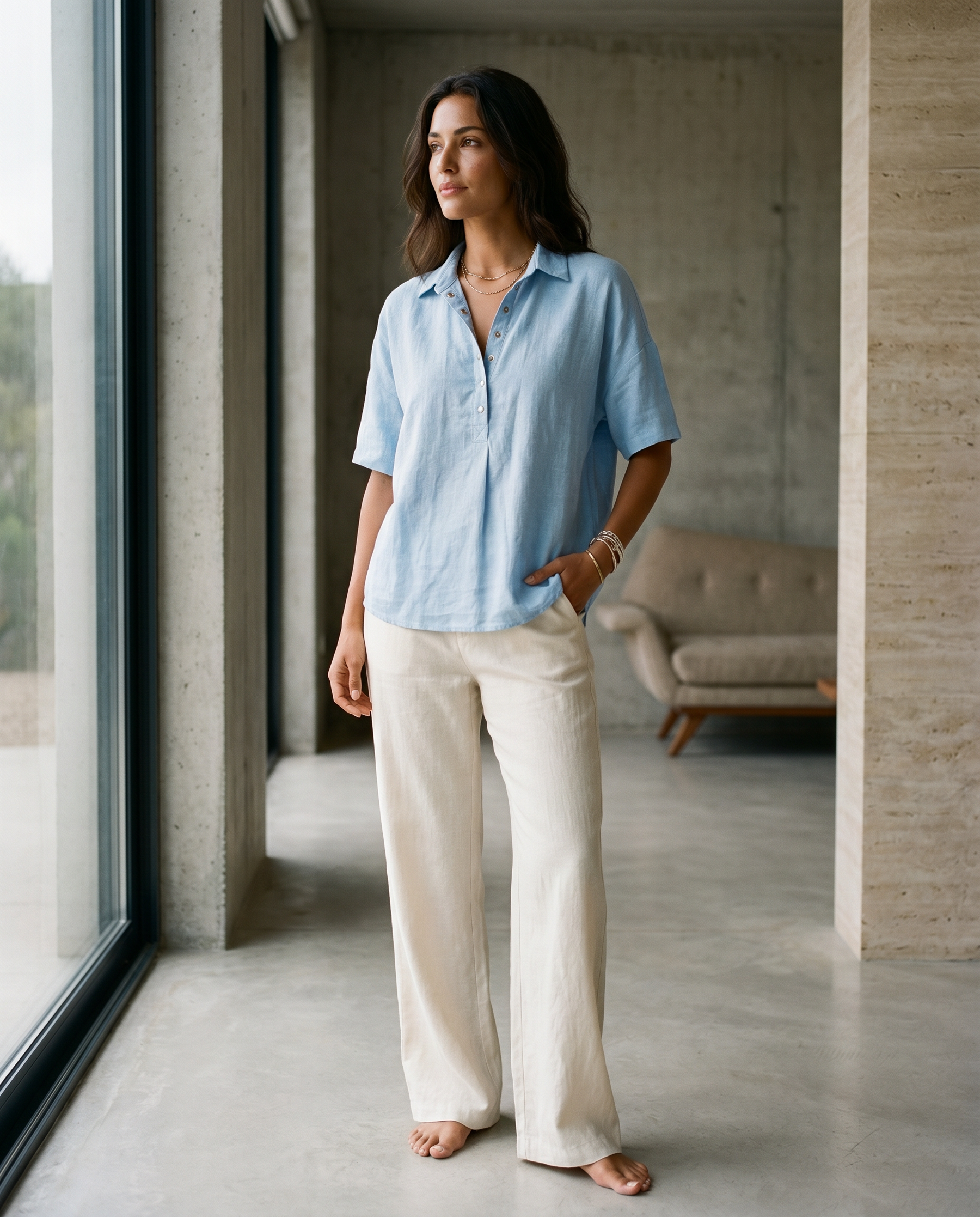 Malin — Linen Relaxed Fit Shirt with Classic Collar