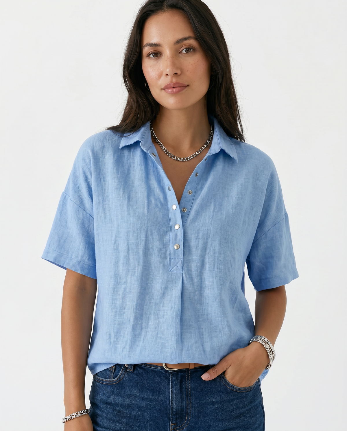 Malin — Linen Relaxed Fit Shirt with Classic Collar