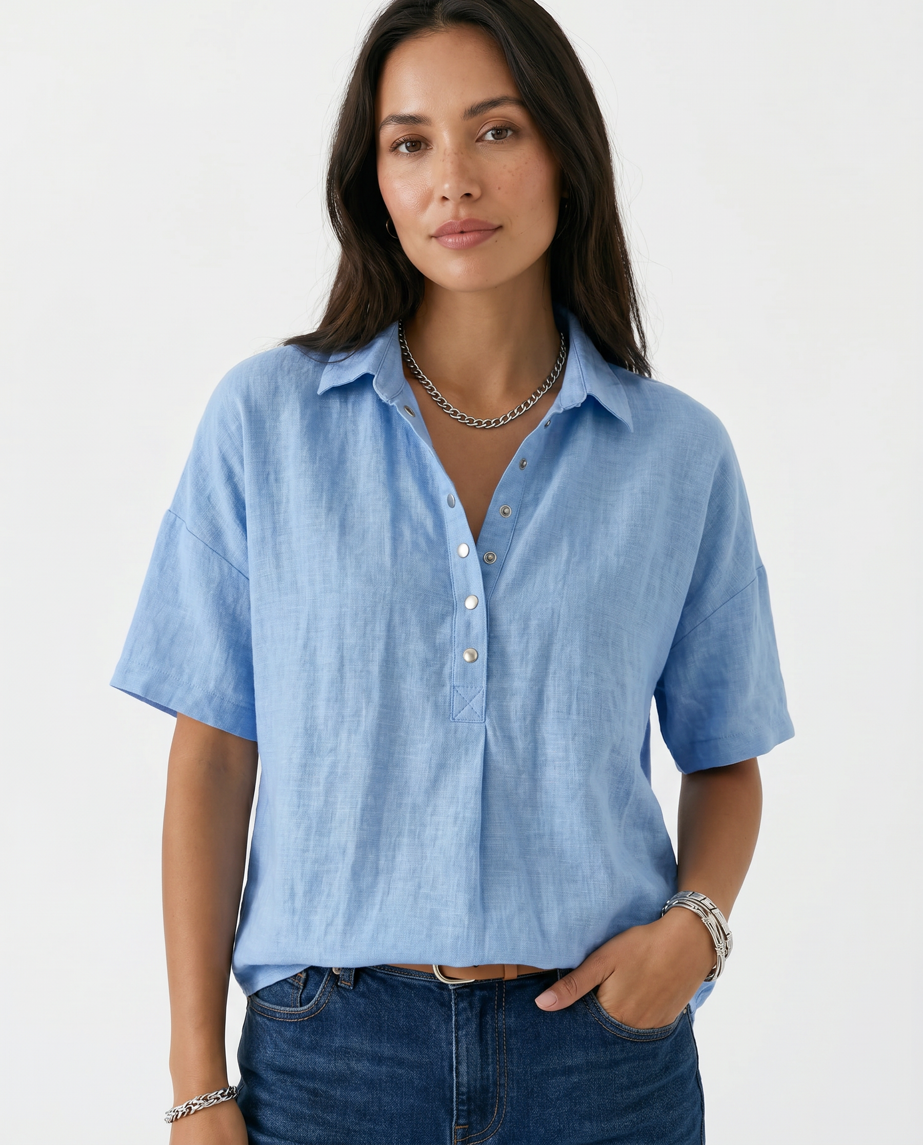 Malin — Linen Relaxed Fit Shirt with Classic Collar