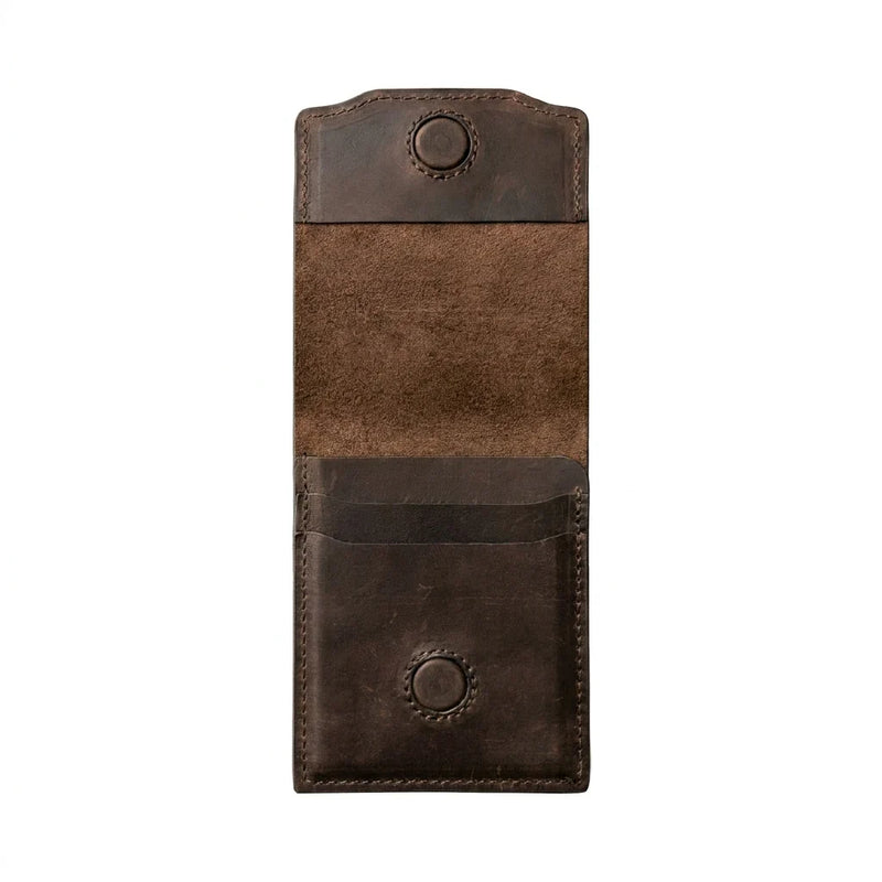 HeritageCraft – Vintage Full-Grain Leather Snap Wallet